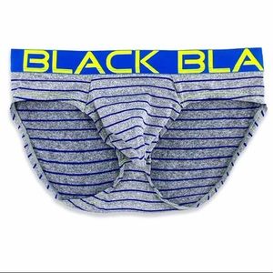 NWT AC BLACK COLLECTION STRIPE BRIEF 91156 GREY md
